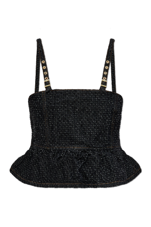 Ganni Denim top with straps | Women's Clothing | Vitkac